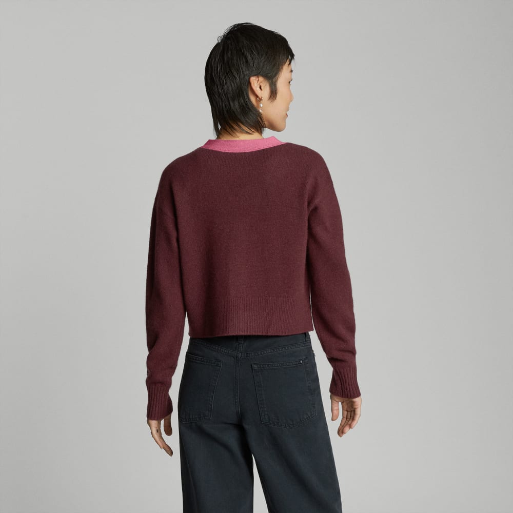 The Cashmere Cardigan | Tawny Port / Bubblegum - Image 3