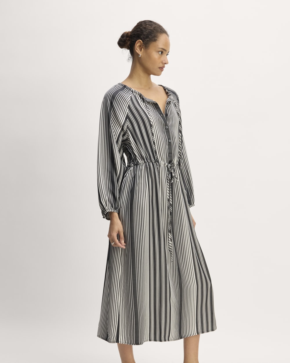 The TENCEL? Gathered Maxi Dress | Black / Bone - Image 3