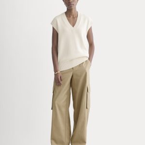 Wide-Leg Cargo Trouser in Buttersmooth | Ash Brown