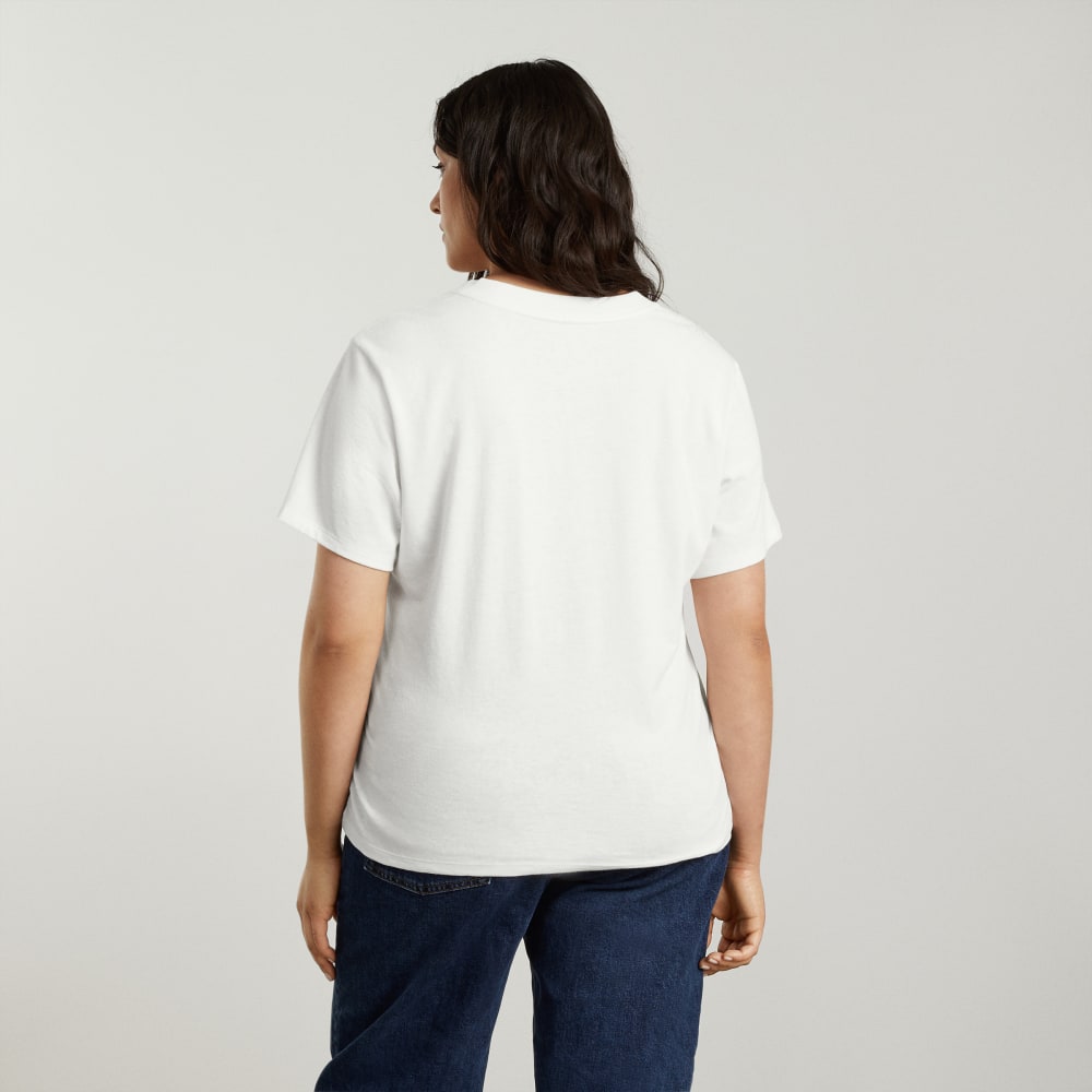 The Vintage V-Neck Hemp Tee | White - Image 3