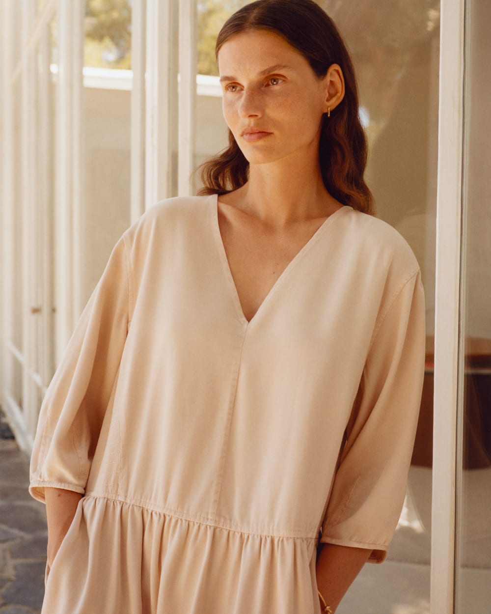 The TENCEL? Puff-Sleeve Dress | Whisper Pink - Image 8