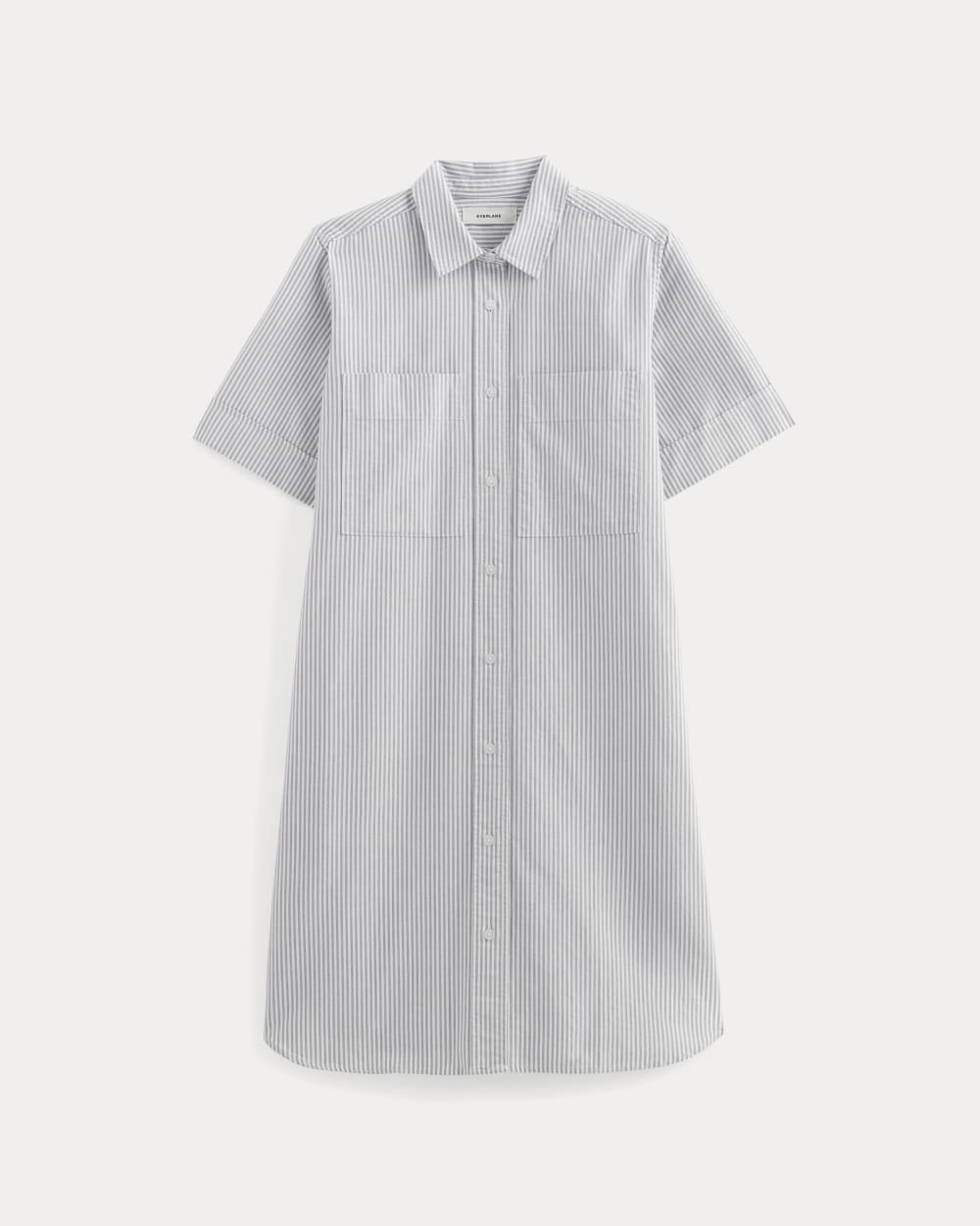 The Oxford Short-Sleeve Shirt Dress | Charcoal / White - Image 2