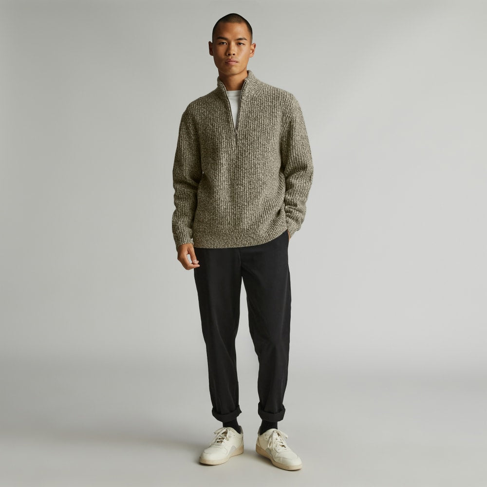 The Felted Merino Half-Zip Sweater | Seafoam Green / Kambaba Twist - Image 5