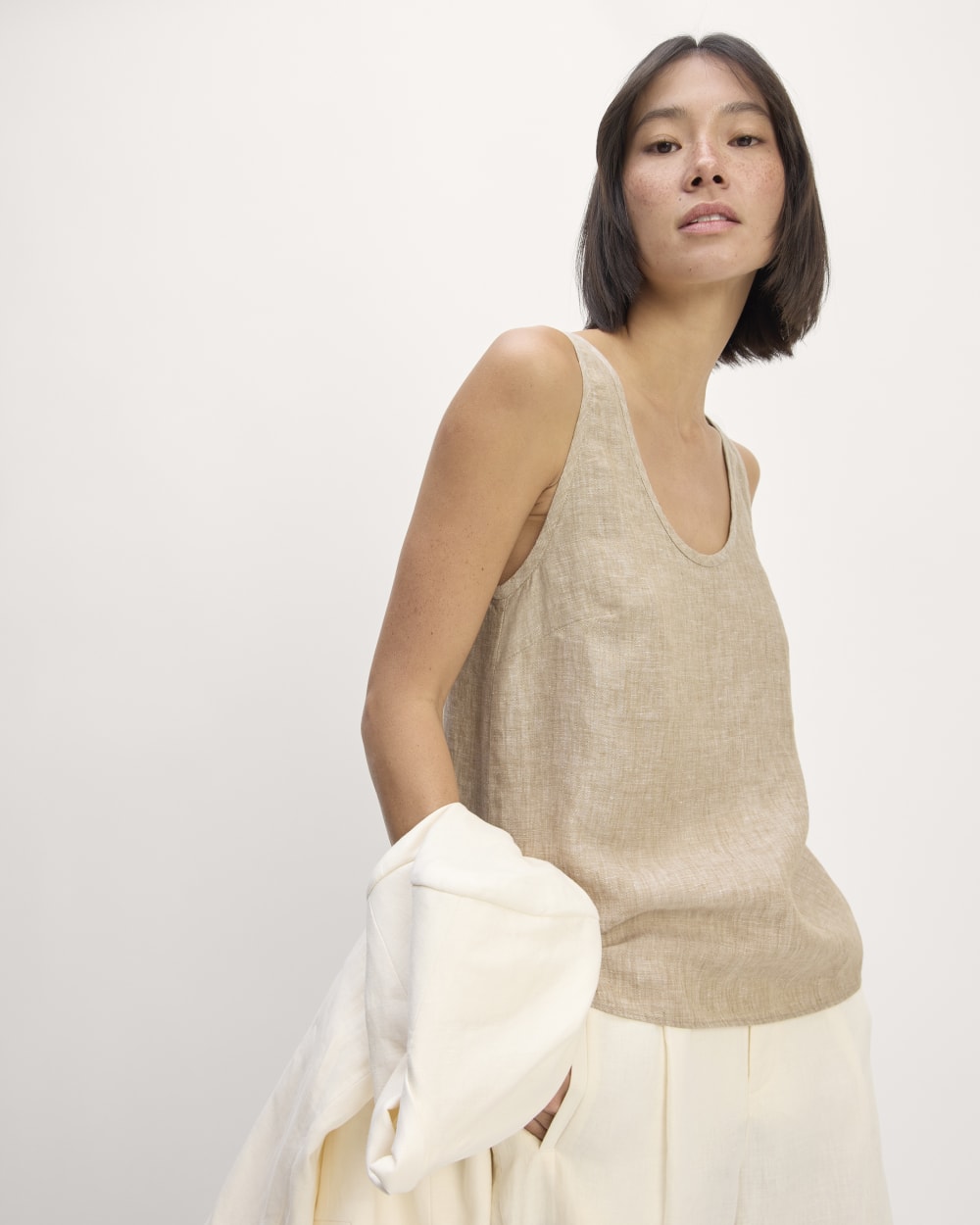 The Scoop Tank in Linen | Cornstalk Chambray - Image 4