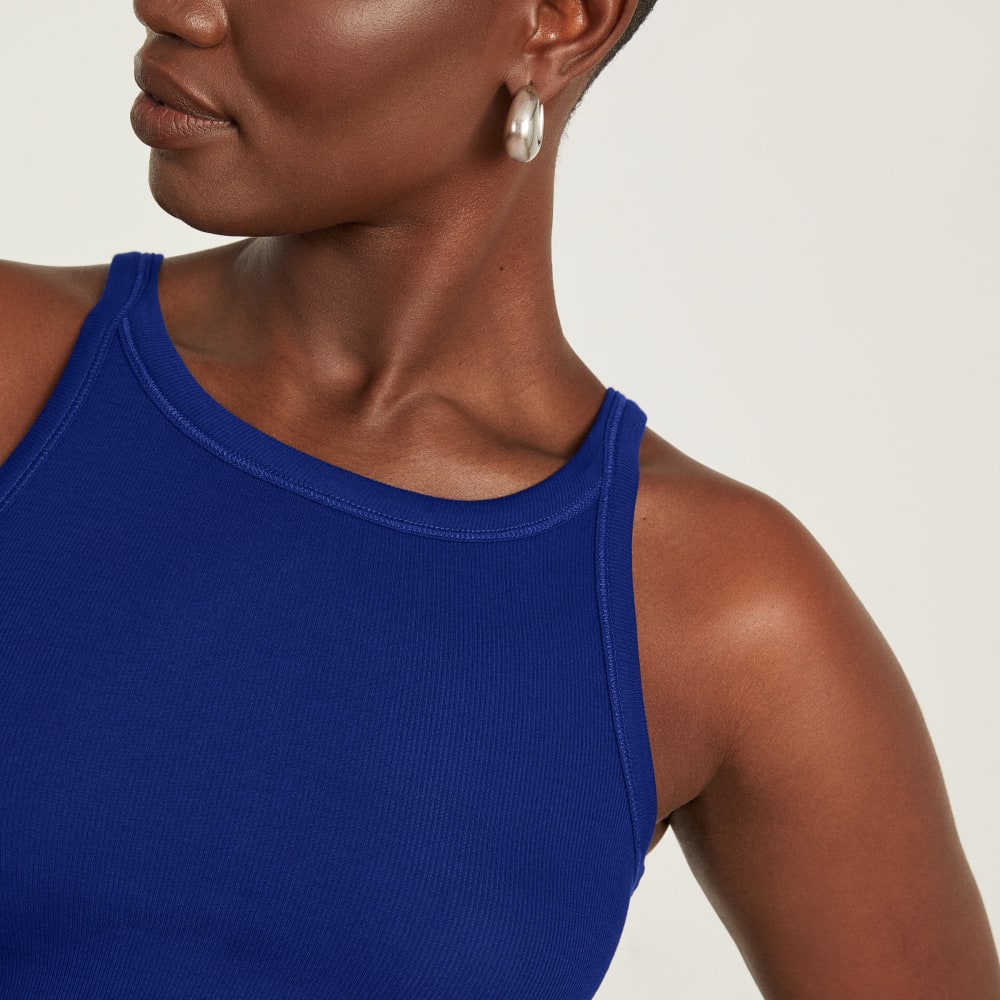 The Pima Micro-Rib Short Tank | Cobalt - Image 5