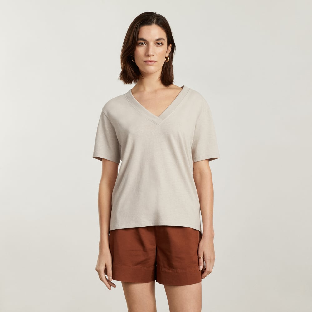 The Vintage V-Neck Hemp Tee | Moonlit Cloud - Image 2