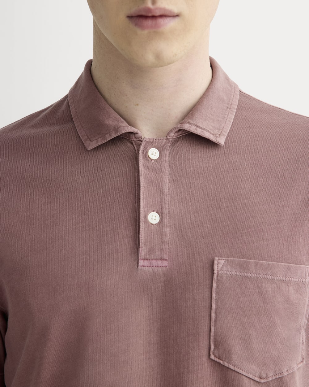 The Essential Organic Garment-Dyed Polo | Brown Garment Dye - Image 4