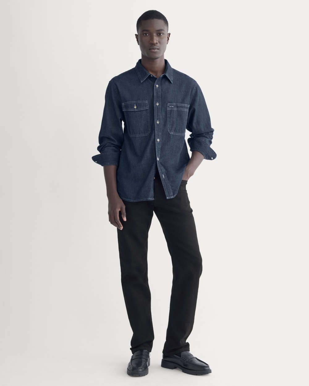 Denim Utility Shirt | Dark Indigo - Image 3