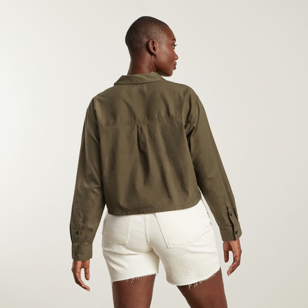 The Way-Short Shirt in Silky Cotton | Beech - Image 3
