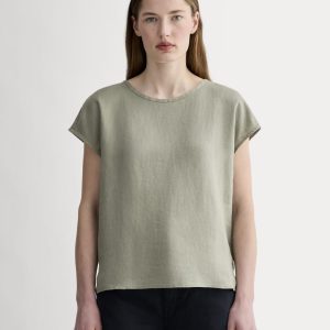 The Muscle Top in Linen | Sage Green