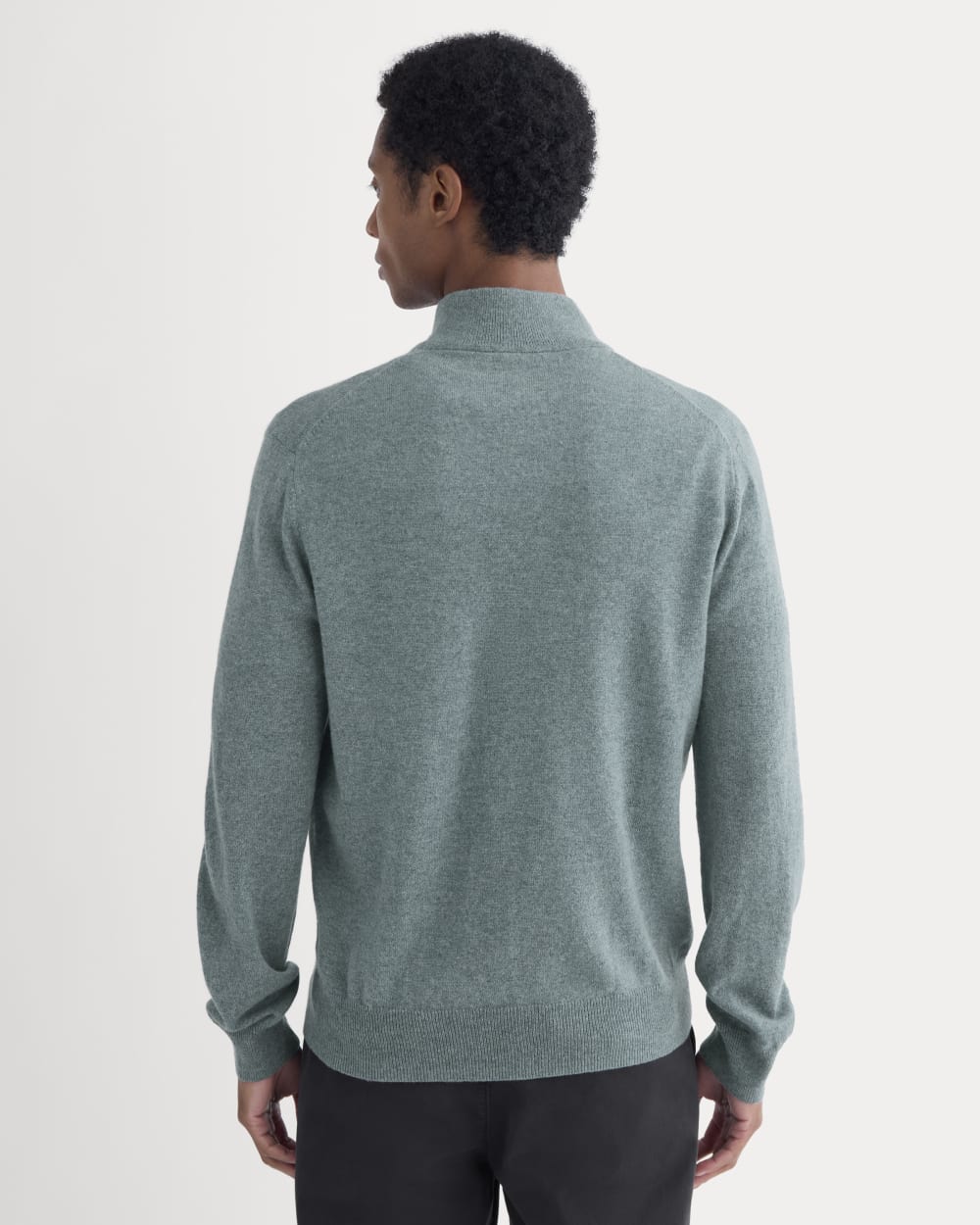 Cashmere Quarter Zip Sweater | Denim Blue - Image 5