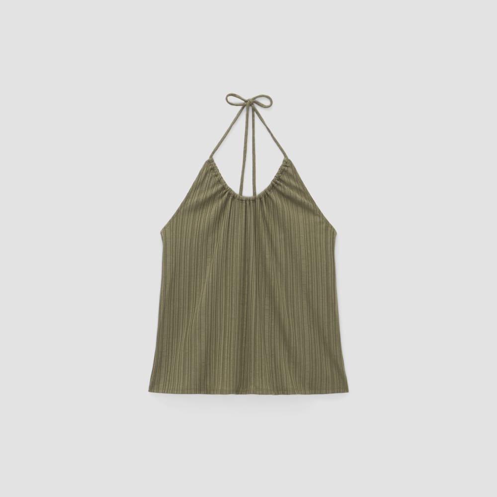 The Rib Soft Knit Halter Top | Kalamata - Image 2