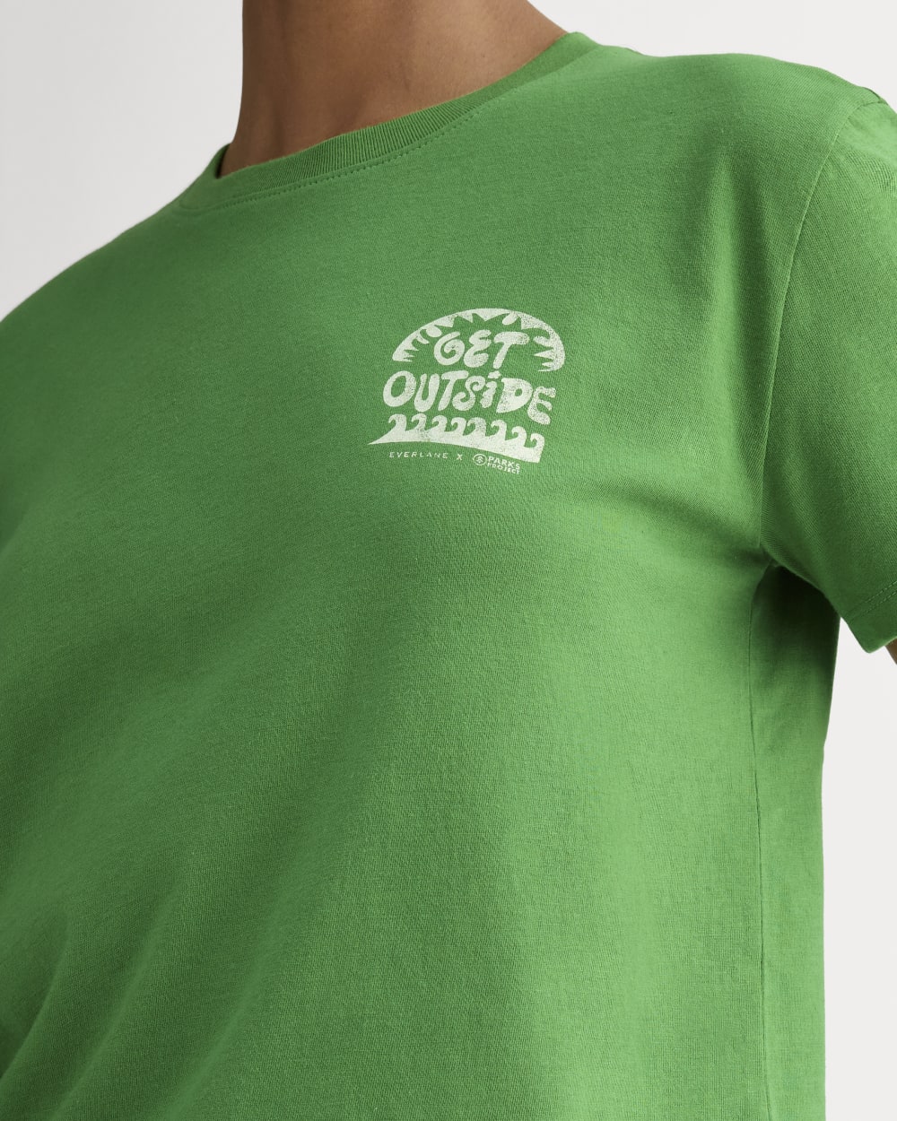 The Everlane x Parks Project Box-Cut Tee | Green / Natural - Image 4