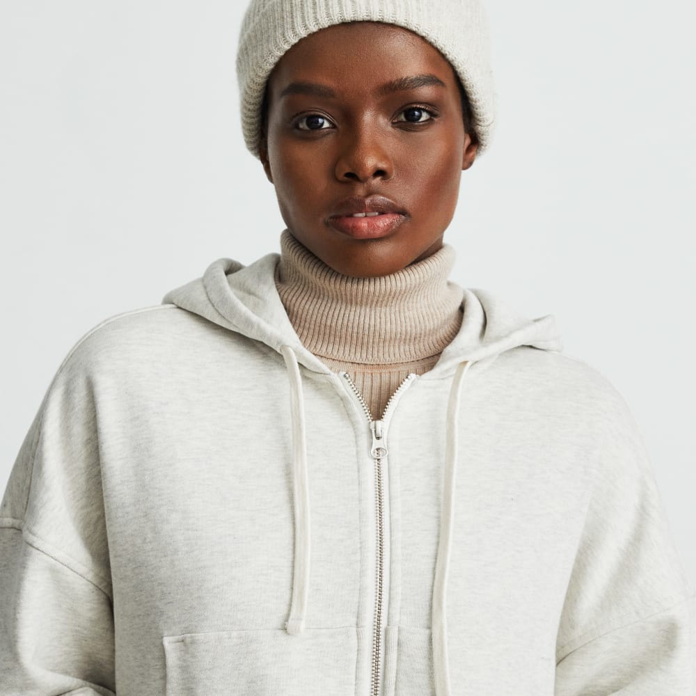 The Track Organic Cotton Hoodie | Light Heather Grey - Image 3