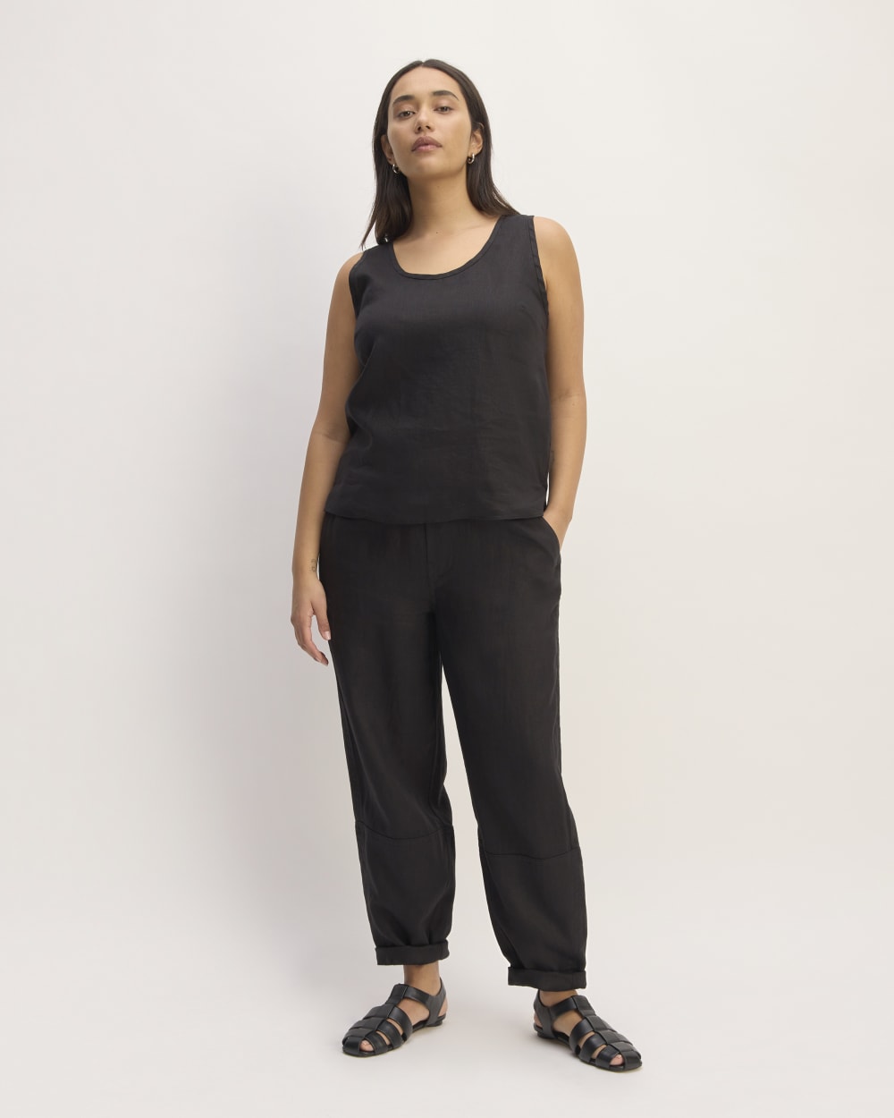 The Scoop Tank in Linen | Black - Image 3