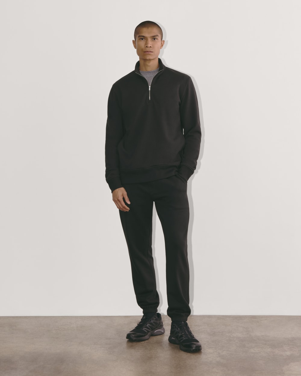 The Off-Duty Terry Quarter-Zip | Black - Image 3