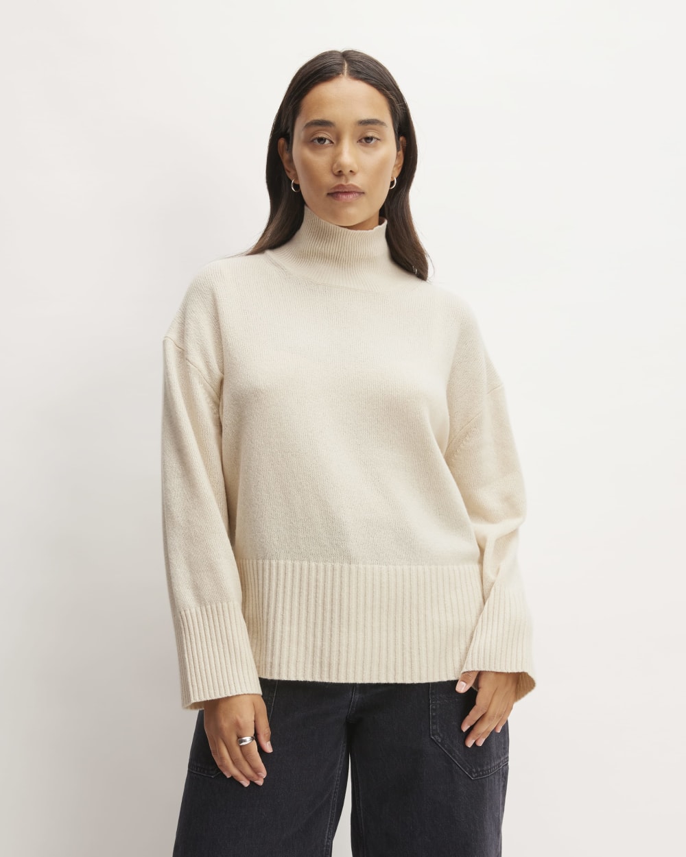 The Cashmere Oversized Turtleneck | Bone