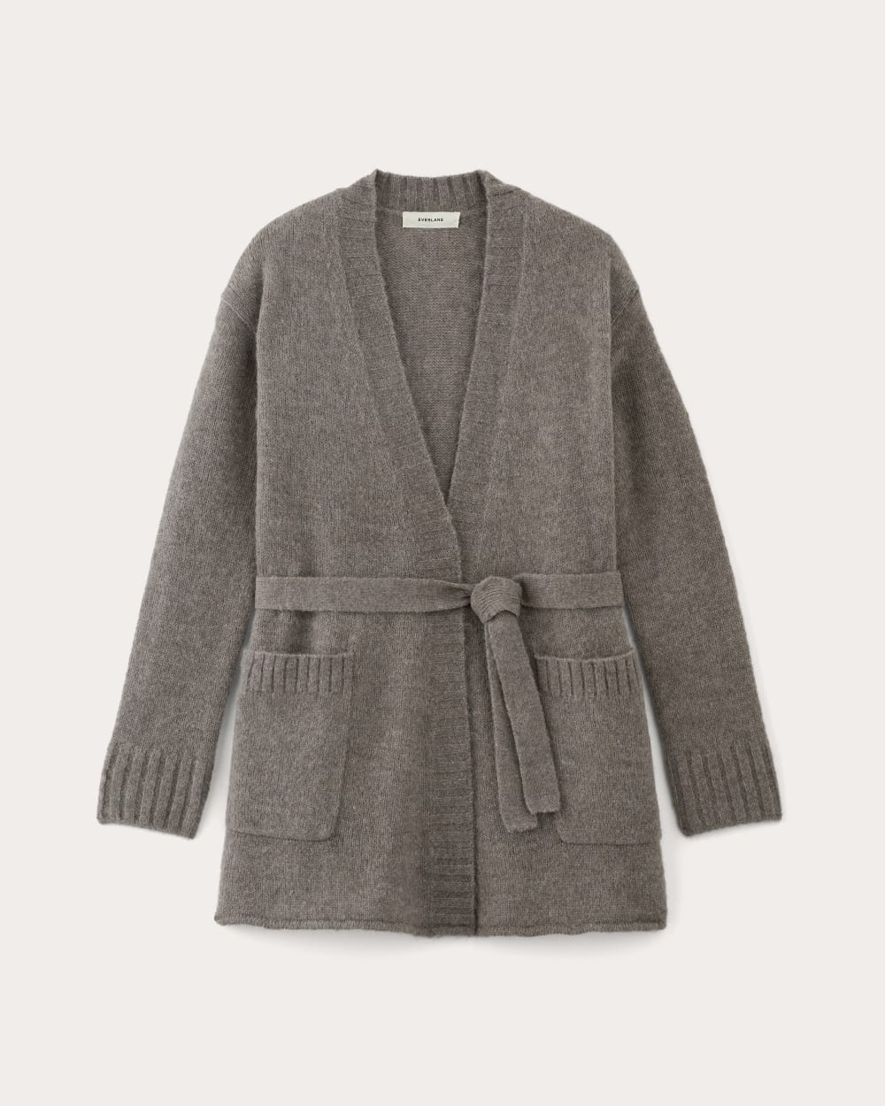 The Robe Cardigan in Alpaca | Taupe Melange - Image 2