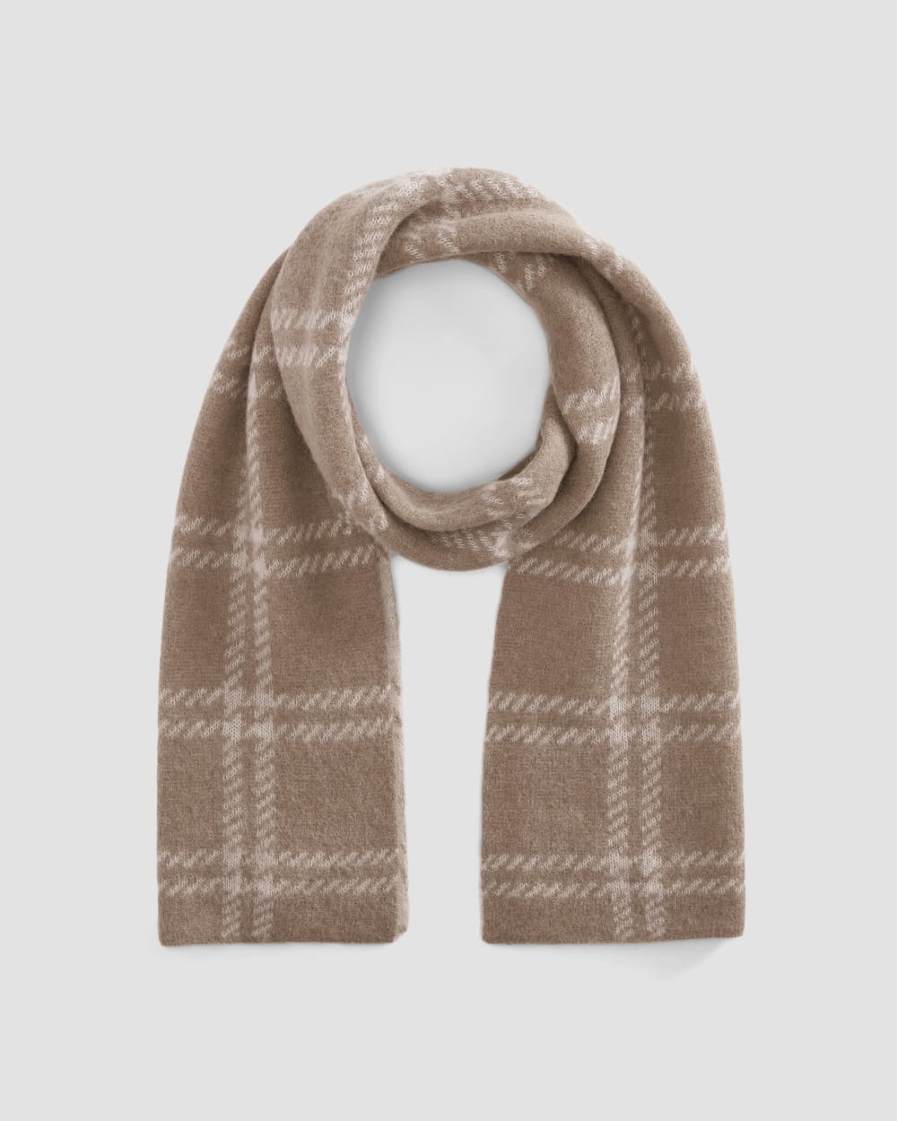 The Alpaca Patterned Scarf | Wheat / Lightest Taupe - Image 4