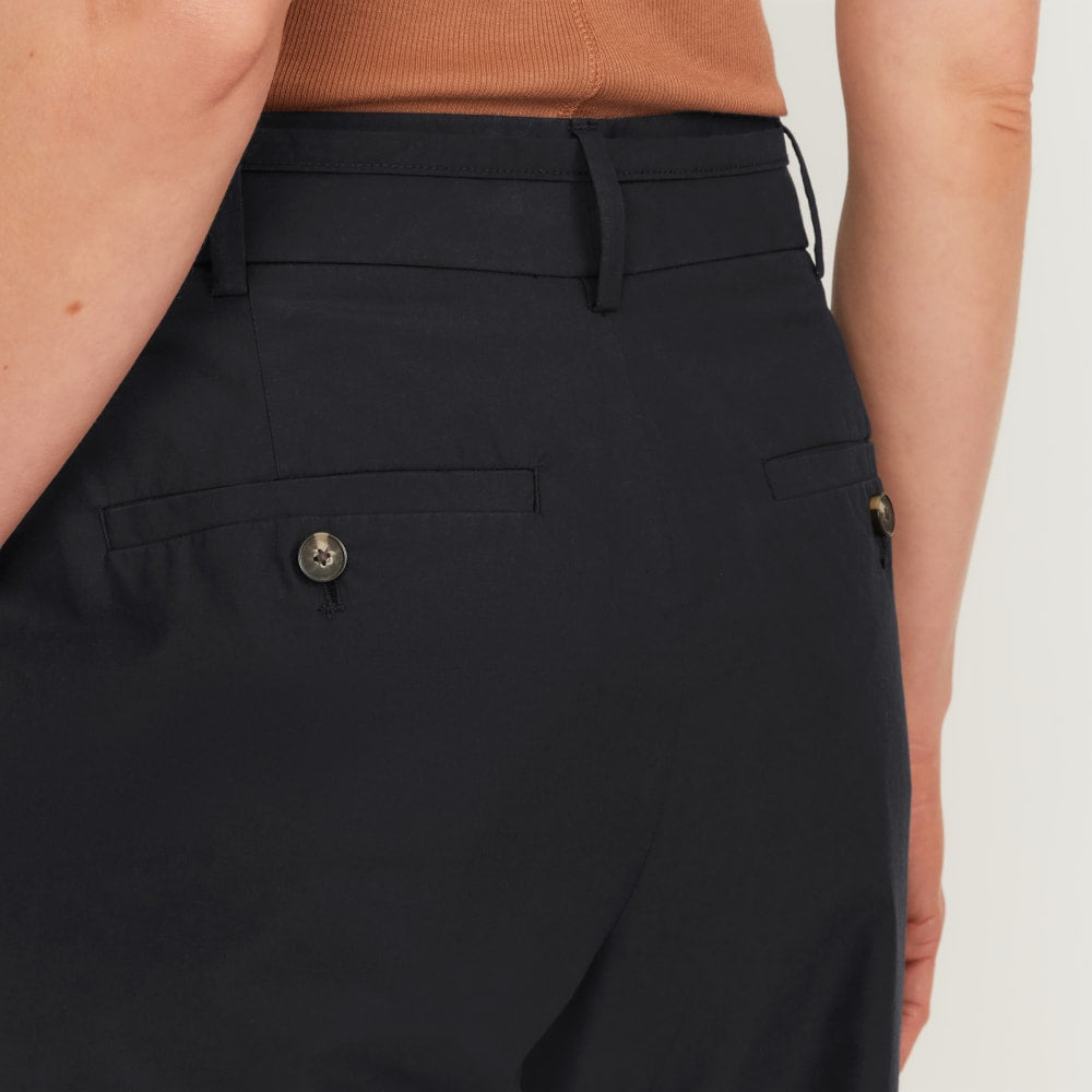 The Poplin Pleated Taper Pant | Black - Image 5