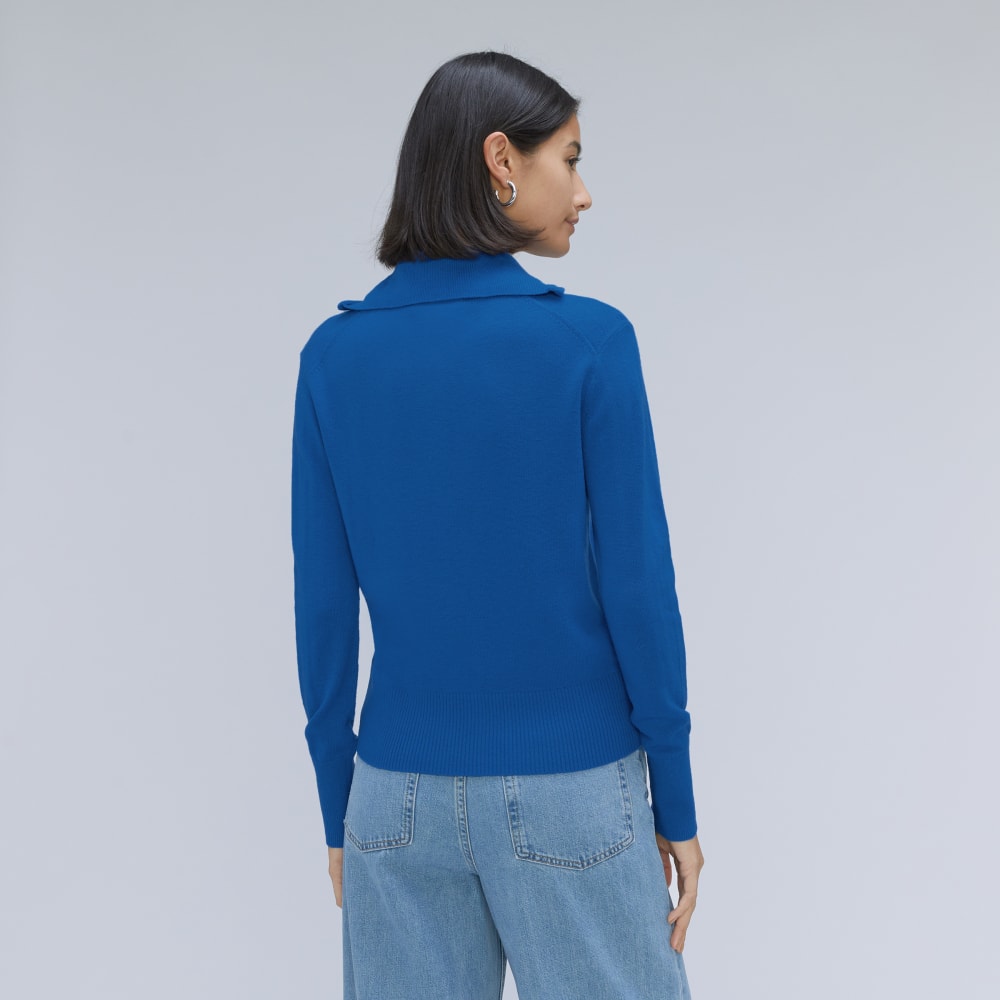 The Luxe Merino Half-Zip Sweater | Lapis Blue - Image 3