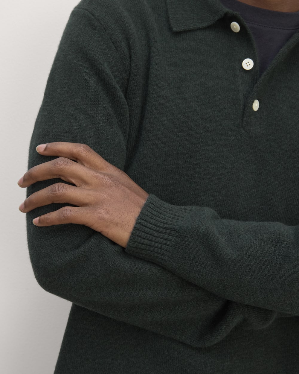 The Classic Polo in Luxe Merino | Heather Scarab Green - Image 5
