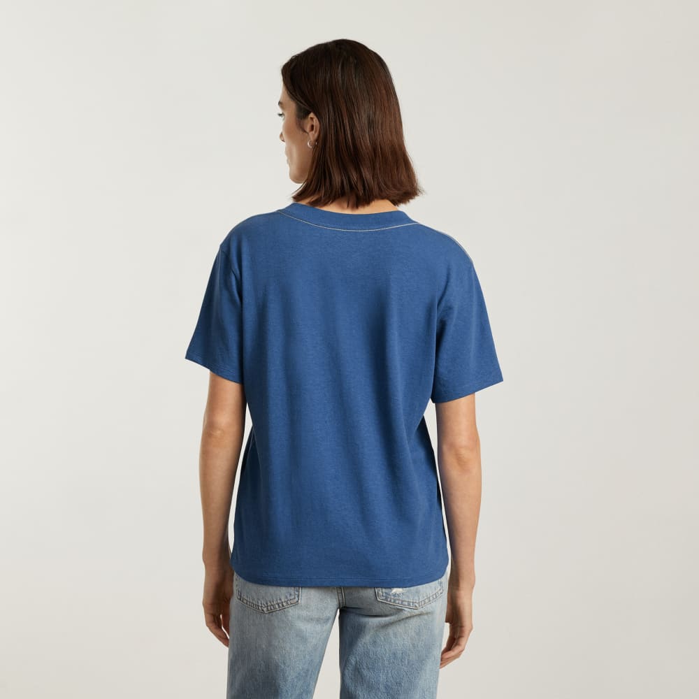 The Vintage V-Neck Hemp Tee | Deep Blue - Image 3