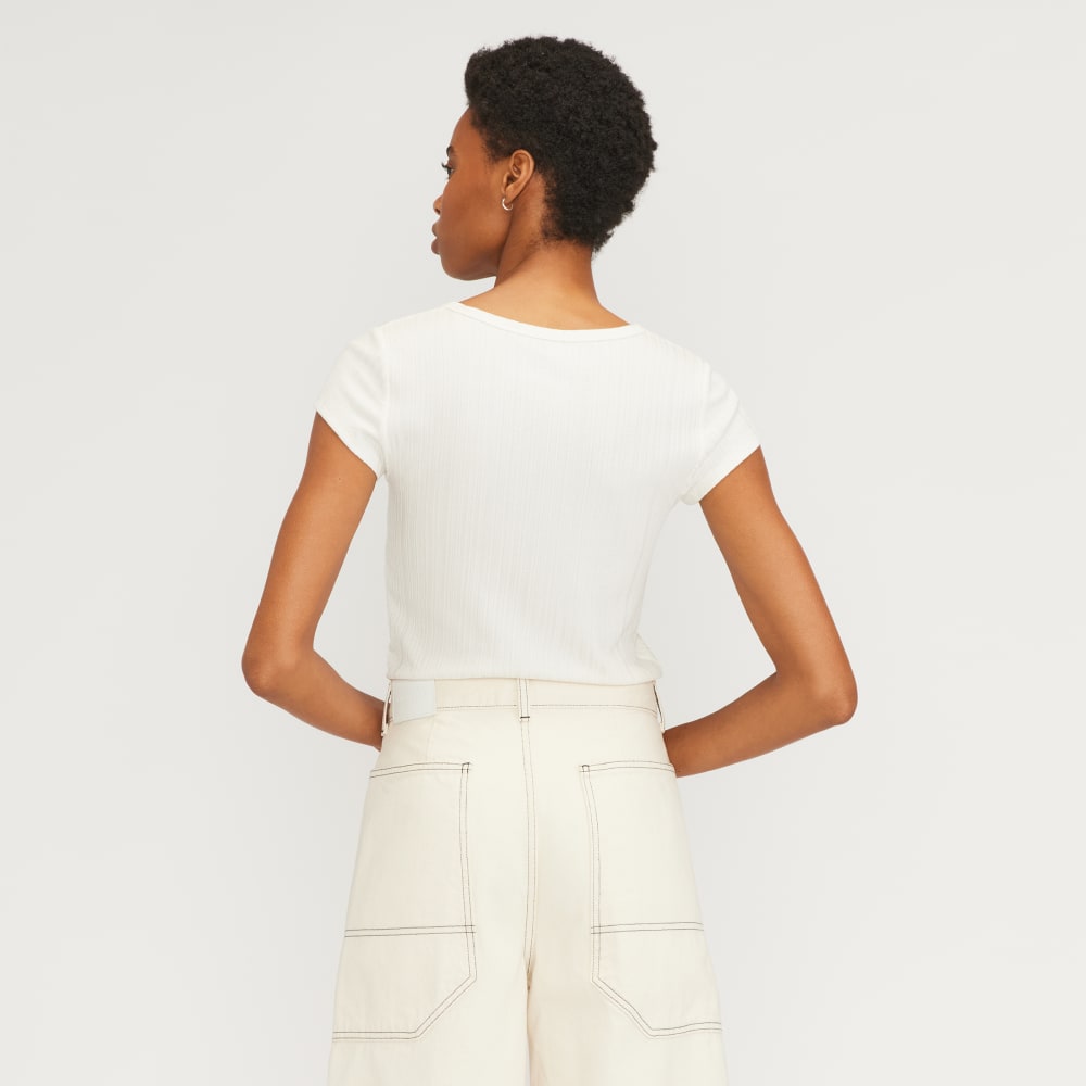 The Rib Soft Knit Scoop-Neck Tee | Bone - Image 3