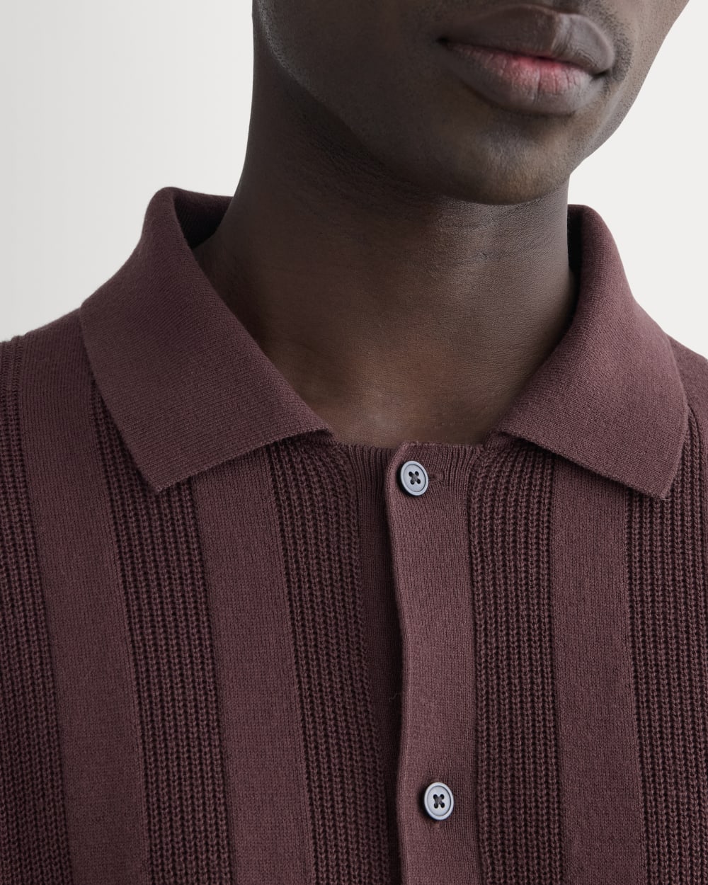 The No-Sweat Ribbed Polo | Dark Mahogany - Image 4