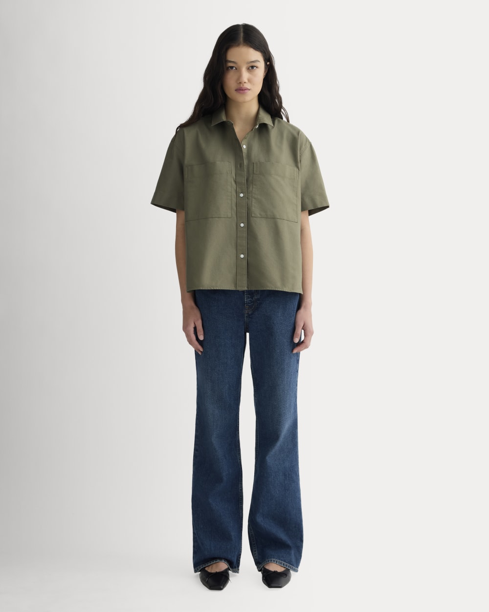 The Short-Sleeve Boxy Oxford | Kalamata - Image 3