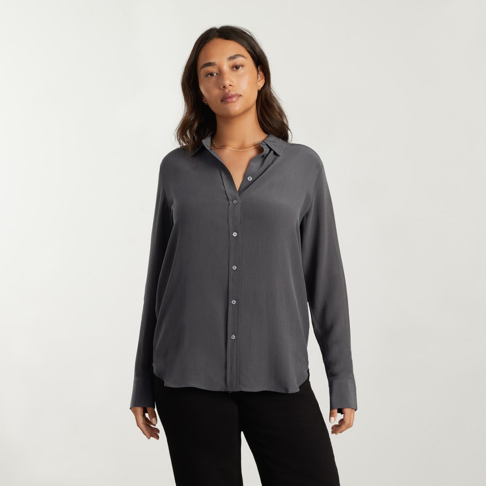 The Must-Have Shirt in Washable Silk | Slate Grey - Image 4