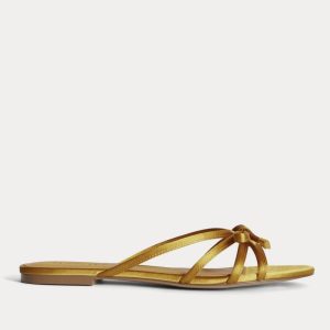 The Bow Sandal | Golden Sun Satin
