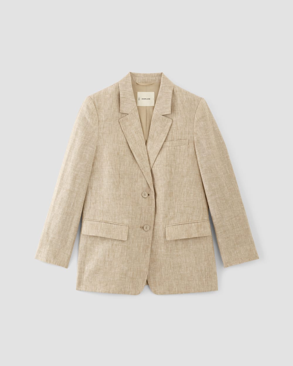 The Oversized Blazer in Linen | Cornstalk Chambray - Image 2