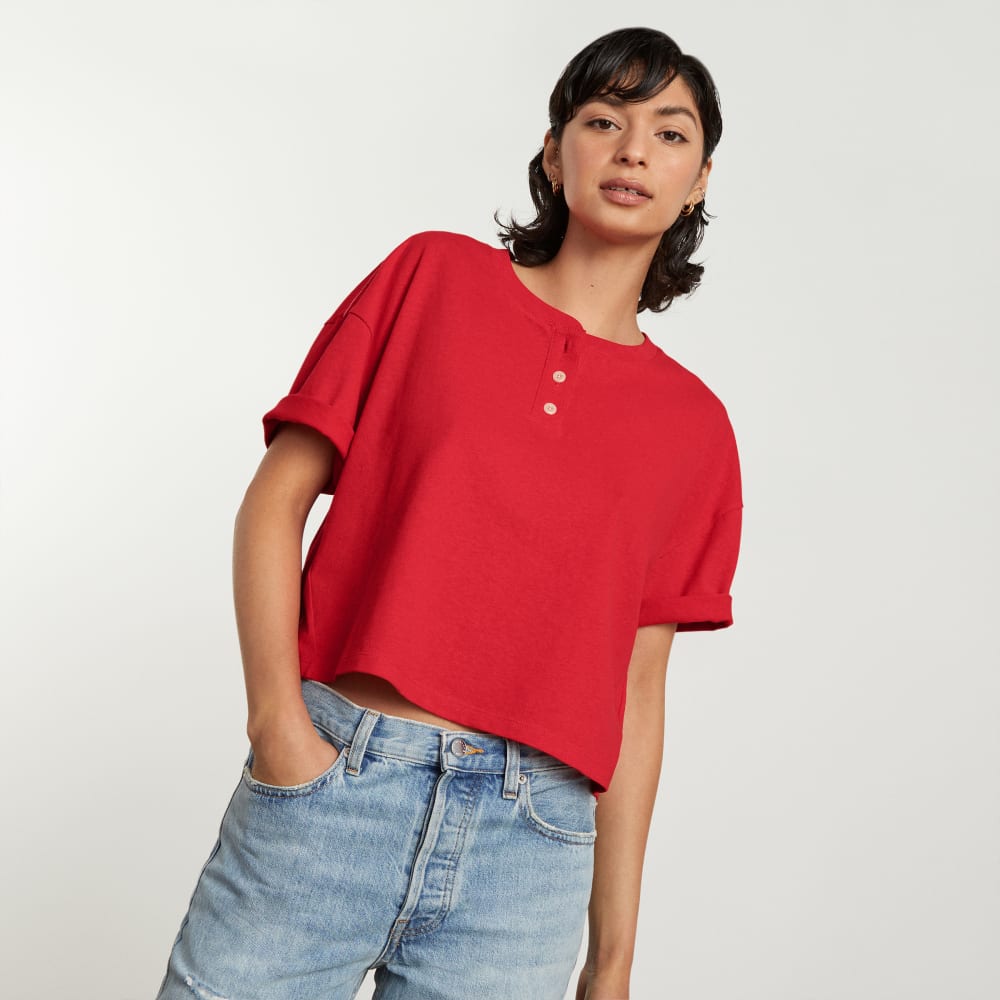 The Vintage Henley Hemp Tee | Goji Berry - Image 6