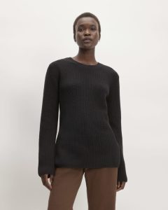 The Organic Cotton Slim Crew Sweater | Black