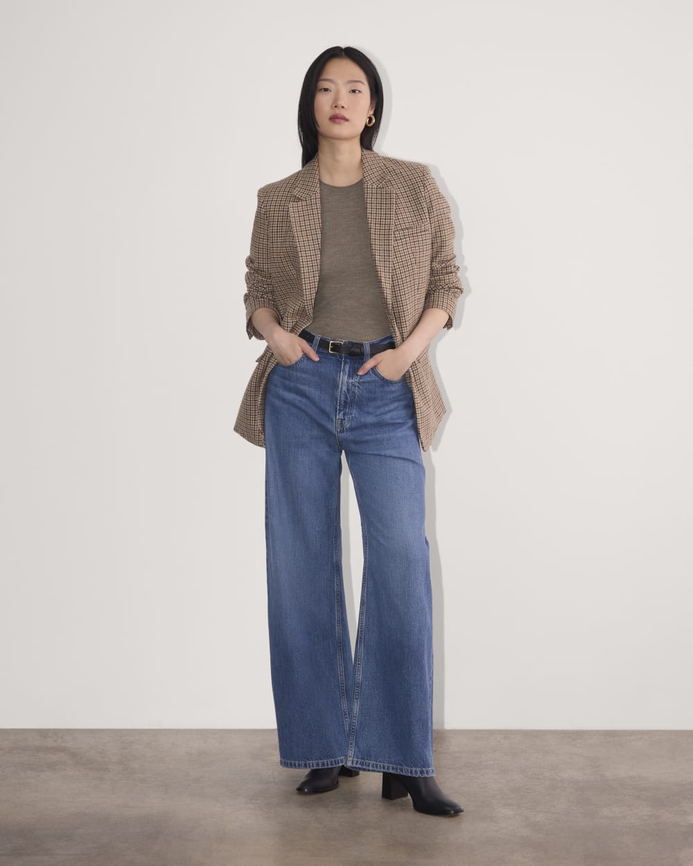 The Sweater Tee in Ultrasoft Merino | Heather Cocoa - Image 3