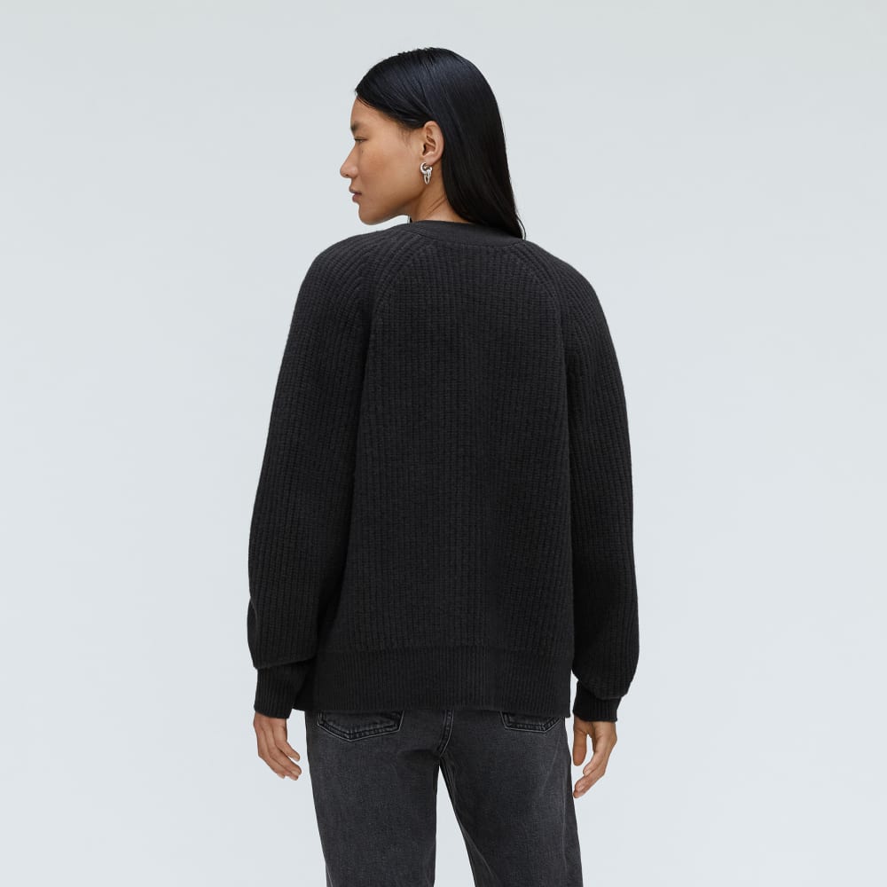 The Felted Merino Cardigan | Black - Image 3