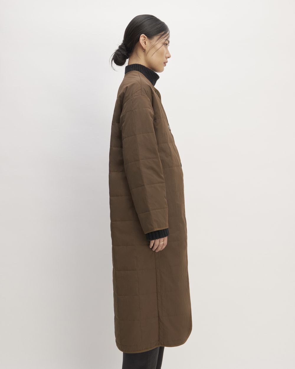 The ReNew Quilted Long Liner | Cocoa - Image 4