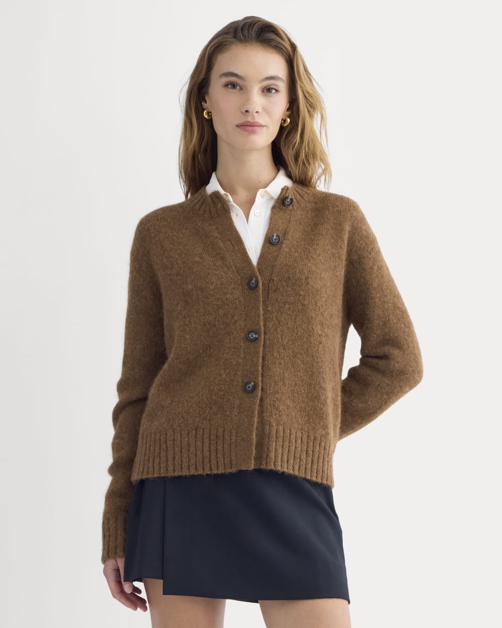 The Crew Cardigan in Alpaca | Toffee