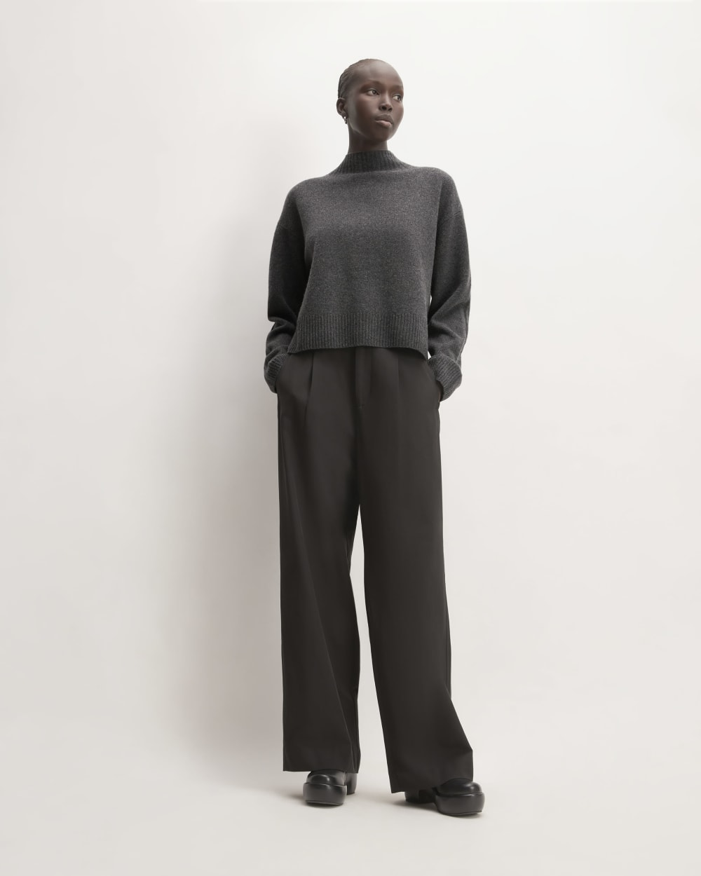 The Good Merino Wool Mockneck Sweater | Graphite - Image 3