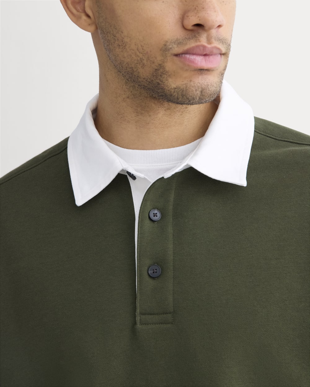 Luxe Fleece Rugby Polo | Dark Forest - Image 4