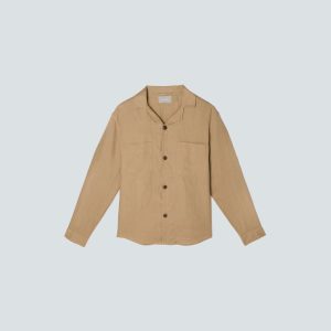 The Long Sleeve Linen Camp Shirt | Iced Coffee