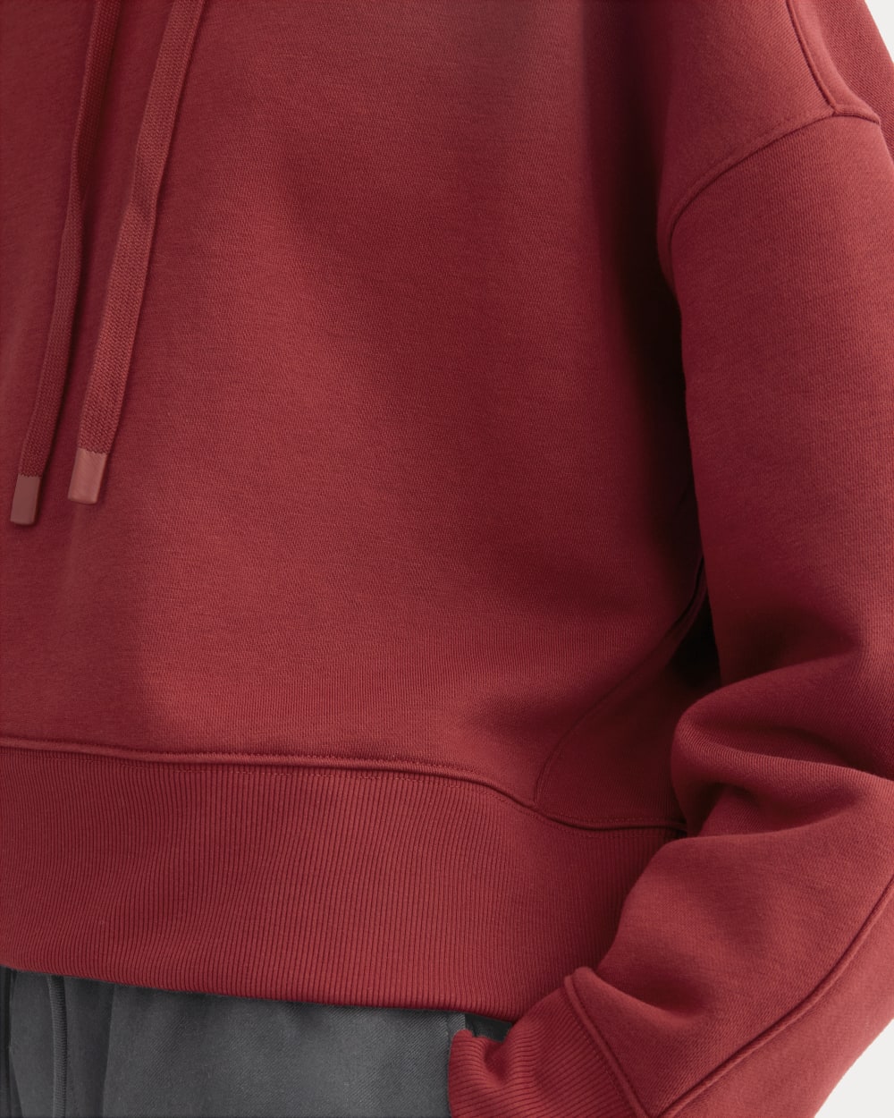Cropped Luxe Fleece Hoodie | Merlot - Image 5