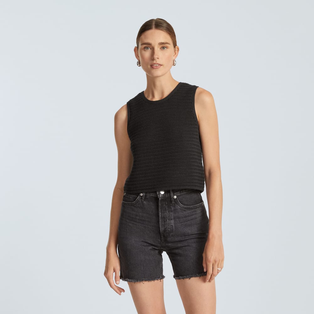 The Crochet Knit Cami | Black - Image 2