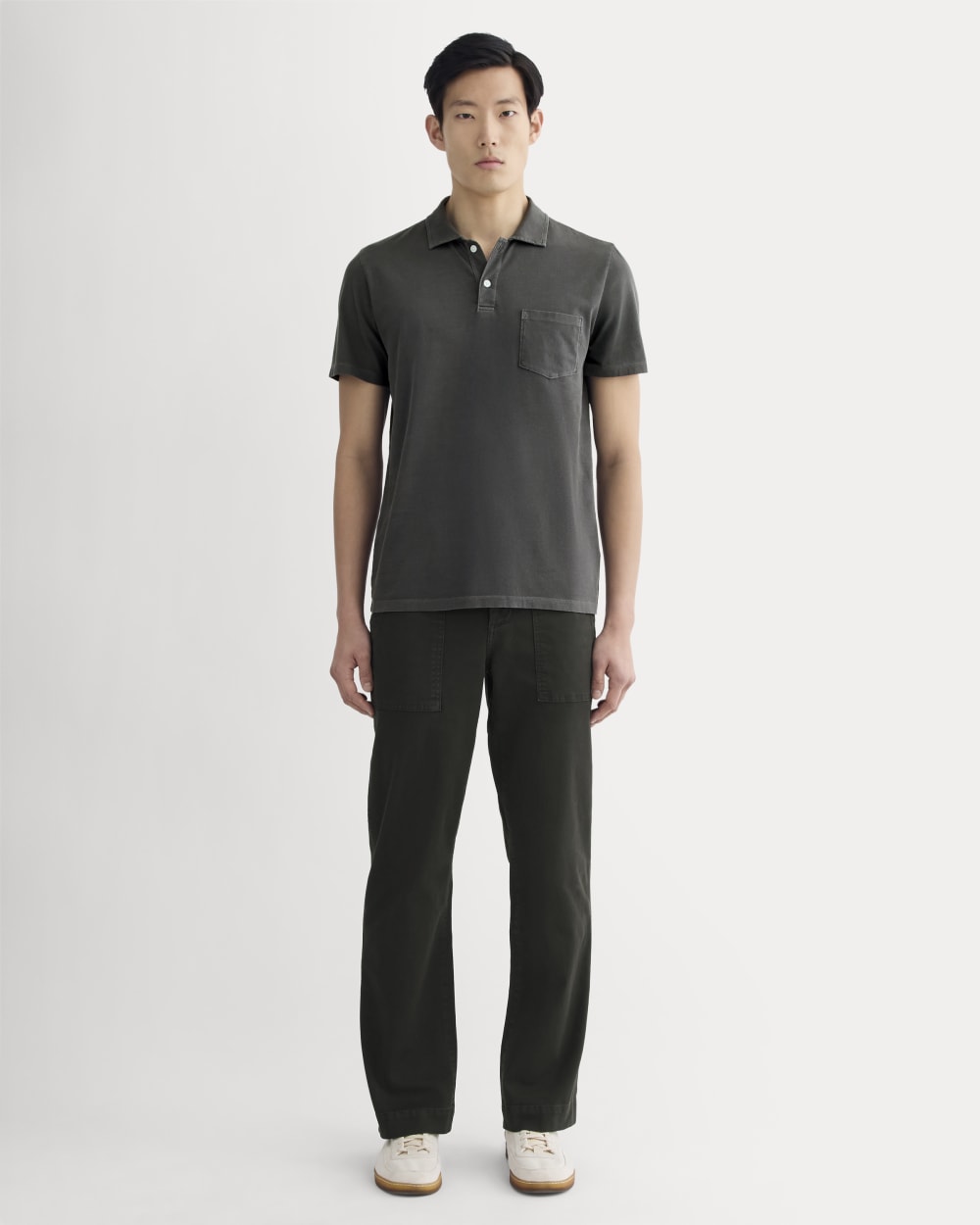 The Essential Organic Garment-Dyed Polo | Black - Image 3