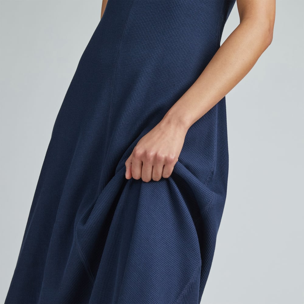 The Organic Cotton Waffle Tank Dress | Navy - Image 12