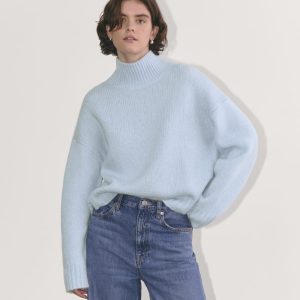 The Cloud Oversized Turtleneck | Chambray Blue
