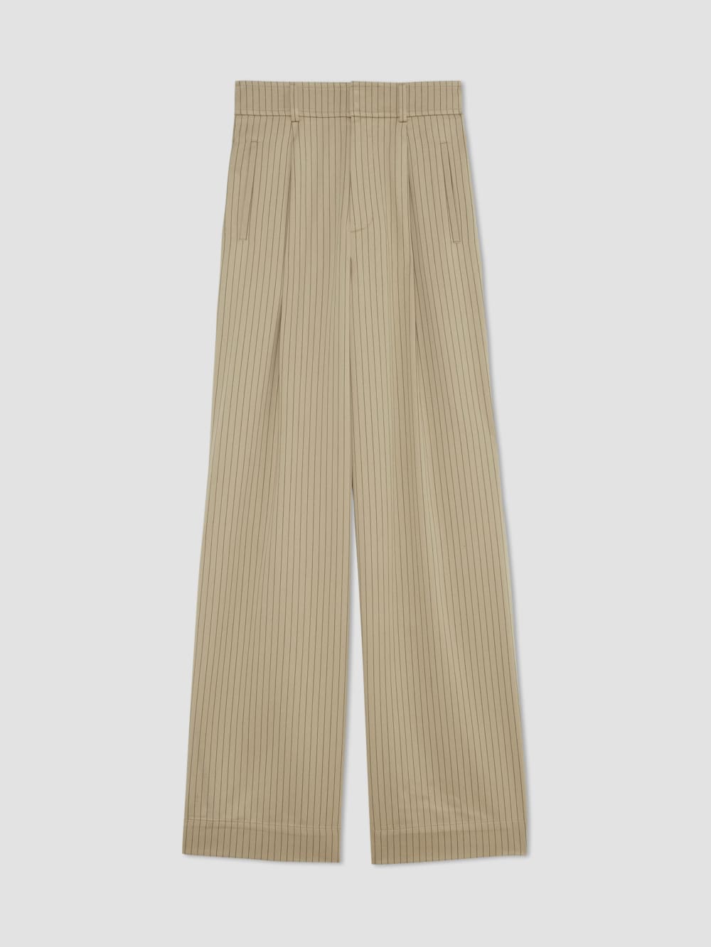 The Draper Pleated Pant in Buttersmooth | Cornstalk / Black | 32 Inseam - Image 2