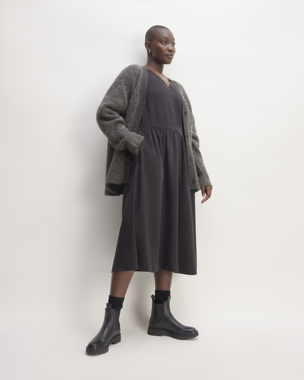 The SuperFuzz Alpaca Cardigan | Dark Charcoal - Image 3