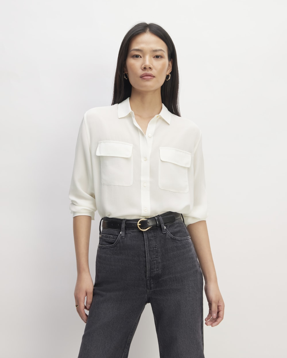 The Utility Shirt in Washable Silk | Off-White